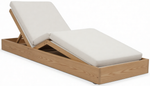 Шезлонг-лежак деревянный с матрасом Tagliamento Pangea, светлый тик, бежевый