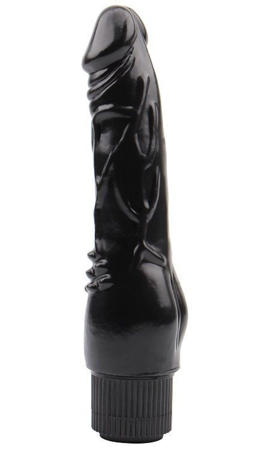 Черный вибратор Vibrating Naughty Cock - 20 см. (Цвет: черный)