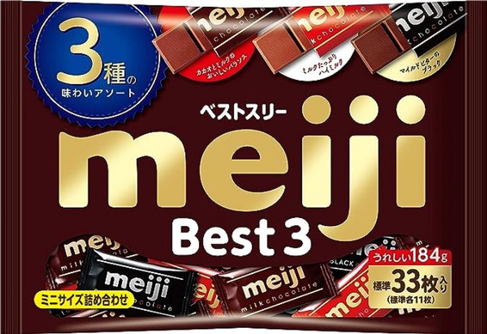 Шоколад Enjoy Pack Асоорти три вида Meiji, пачка 108 гр