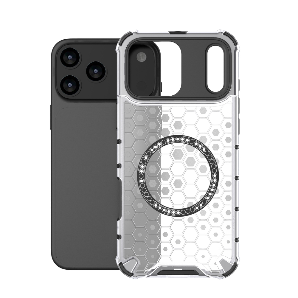 Прозрачный чехол Honeycomb Magnetic Case для iPhone 17 Pro Max