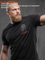 Футболка спортивная хлопковая мужская черная LEGENDA Коловрат