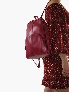 Рюкзак женский из экокожи Front Pocket. Красный