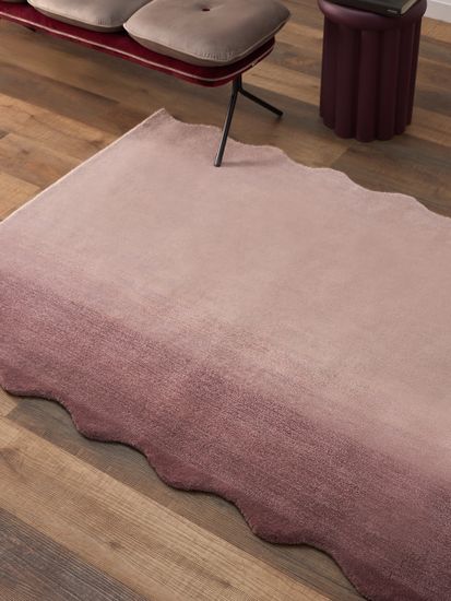 Ковер из шерсти over horizon цвета марсала из коллекции trendy ruffles, 120х180 см