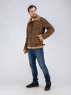 Дубленка мужская натуральная авиатор зимняя Турция