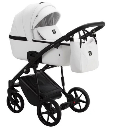 Детская коляска Adamex Mobi Deluxe 3 в 1 M-SA01 (БЕЛАЯ КОЖА)