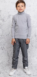 Водолазка для мальчиков 009_ШБ дл.рукав, серый меланж р.146 (Батик)