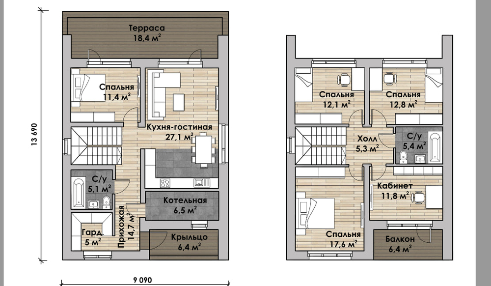 Проект Дома 146,5 кв. м К-97