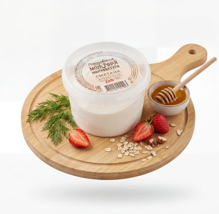 Сметана фермерская 20% 300 гр, КФХ Георгиев