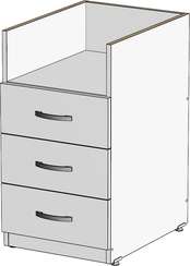 Корпус тумбы приставной 3 ящика