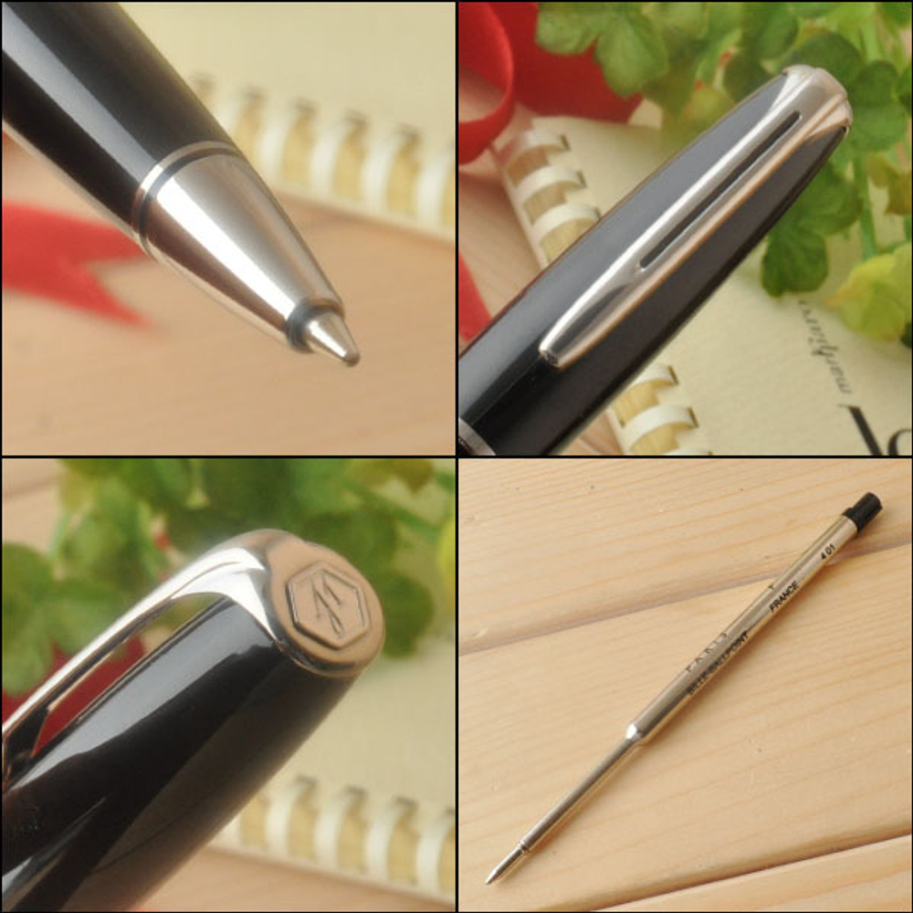 Шариковая ручка Waterman Charleston, цвет: Black/CT, стержень: Mblue