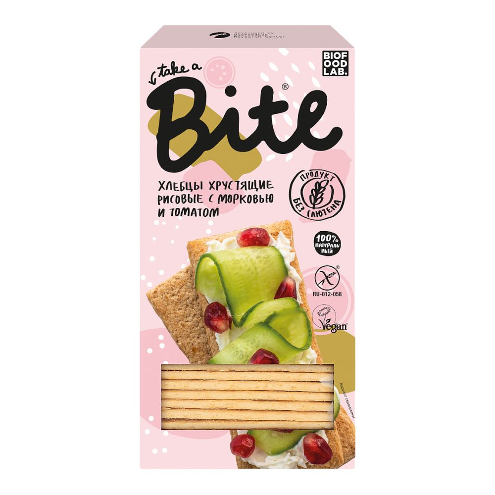 Рисовые хлебцы Bite с морковью и томатом, 150г (Bite)