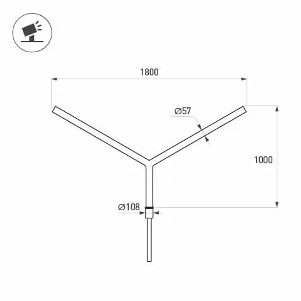 Кронштейн OXOR-SY2-1800x108-L1000 BLACK (Arlight, Сталь) 051655
