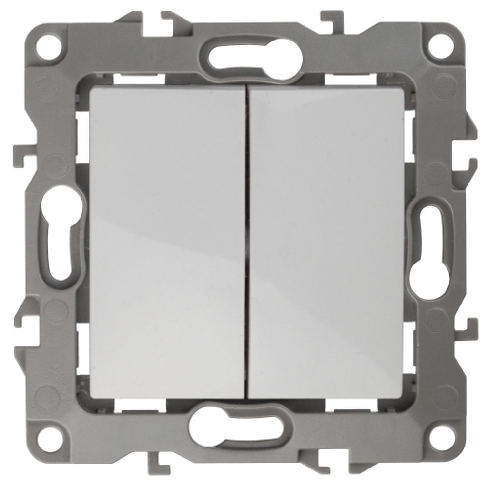 12-1106-01 ЭРА Переключатель двойной, 10АХ-250В, IP20, Эра12, белый | Эра 12 Белый