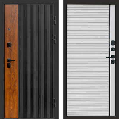 Стильная металлическая входная дверь для дома и квартиры - 1128