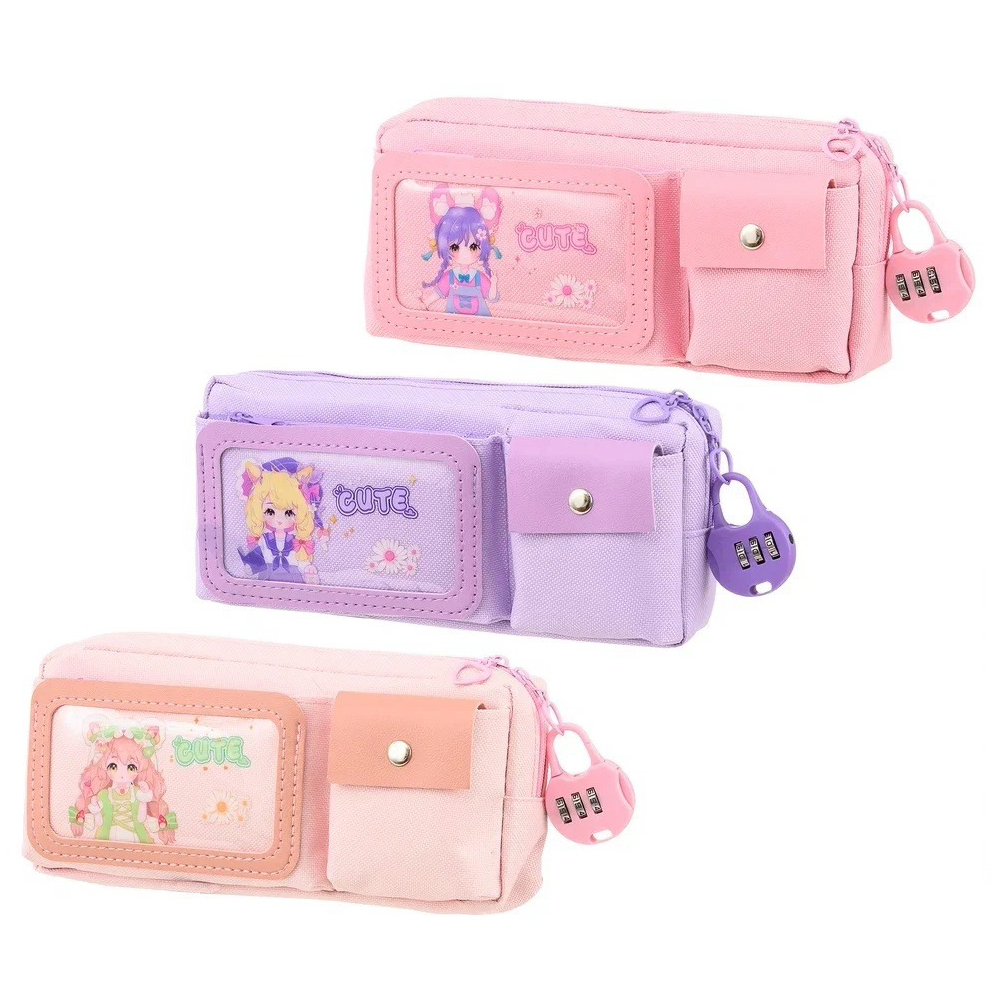 Пенал-косметичка Basir без наполнения, 20*9*5,5 см, серия "Девочка", ассорти