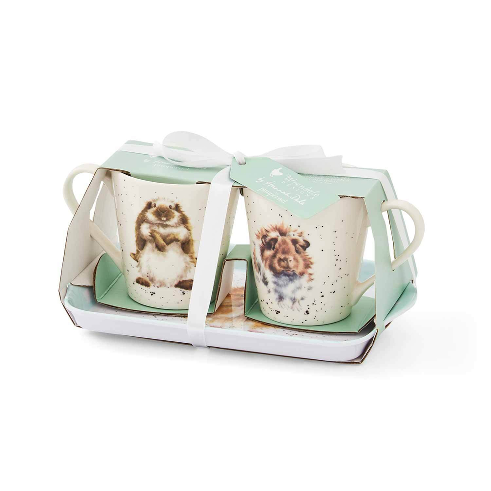 Royal Worcester Wrendale Designs Набор из 2 кружек 180 мл с подносом для диетических стартов