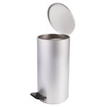 Ведро мусорное с педалью 30 литров, УСИЛЕННОЕ, серое, оцинкованная сталь, ТИТАН