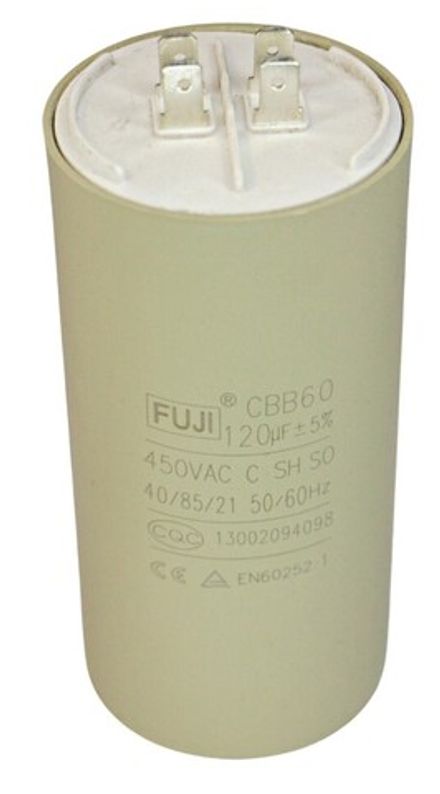Конденсатор пусковой 450 В 120 мкф FUJI CBB60 (2+2 PINS) 60x120мм
