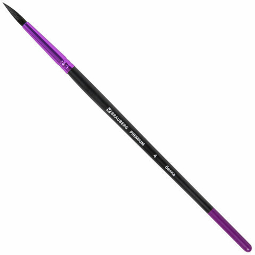 Кисть белка круглая №4, BRAUBERG PREMIUM, 200973