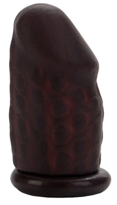 Рельефный удлинитель пениса цвета кофе