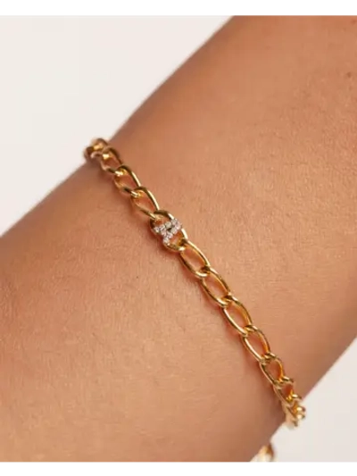 Браслет Буква A серебро 925 пробы покрытое золотом