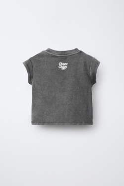 ZARA ФУТБОЛКА С ПРИНТОМ CHUPA CHUPS ®, АНТРАЦИТОВО-СЕРЫЙ