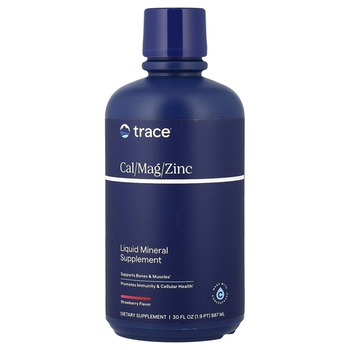 Trace Minerals Liquid Cal / Mag / Zinc + Vitamin D3 887ml (Клубника) Кальций Магний Цинк