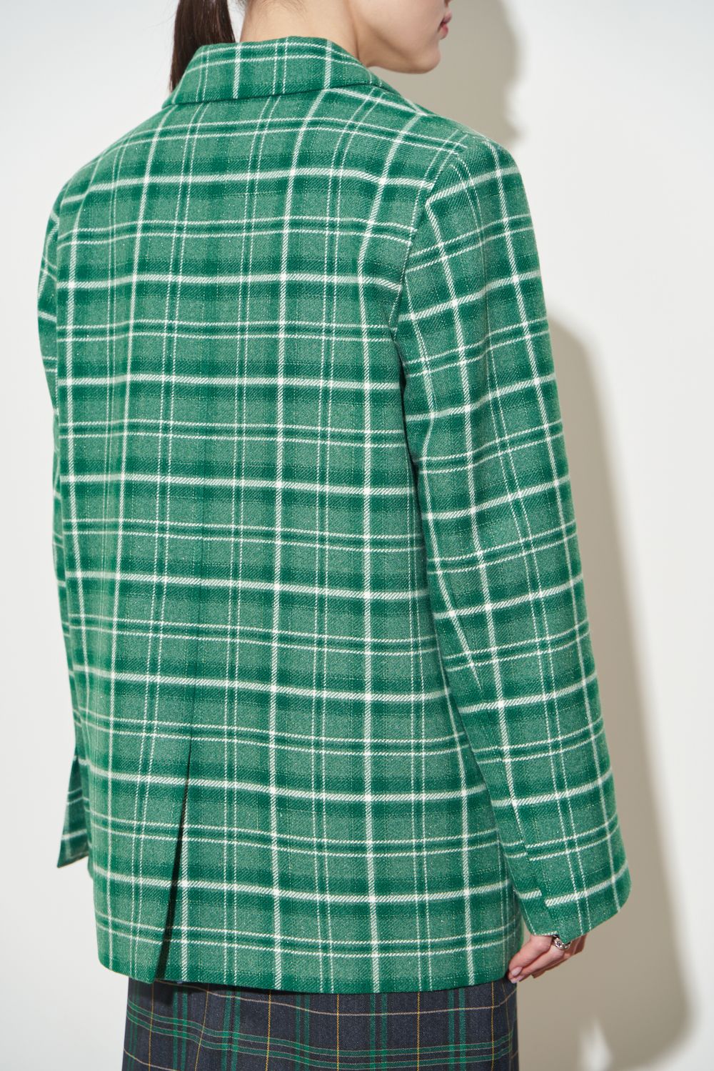 ПИДЖАК В КЛЕТКУ ЗЕЛЕНЫЙ|МОЛОЧНЫЙ