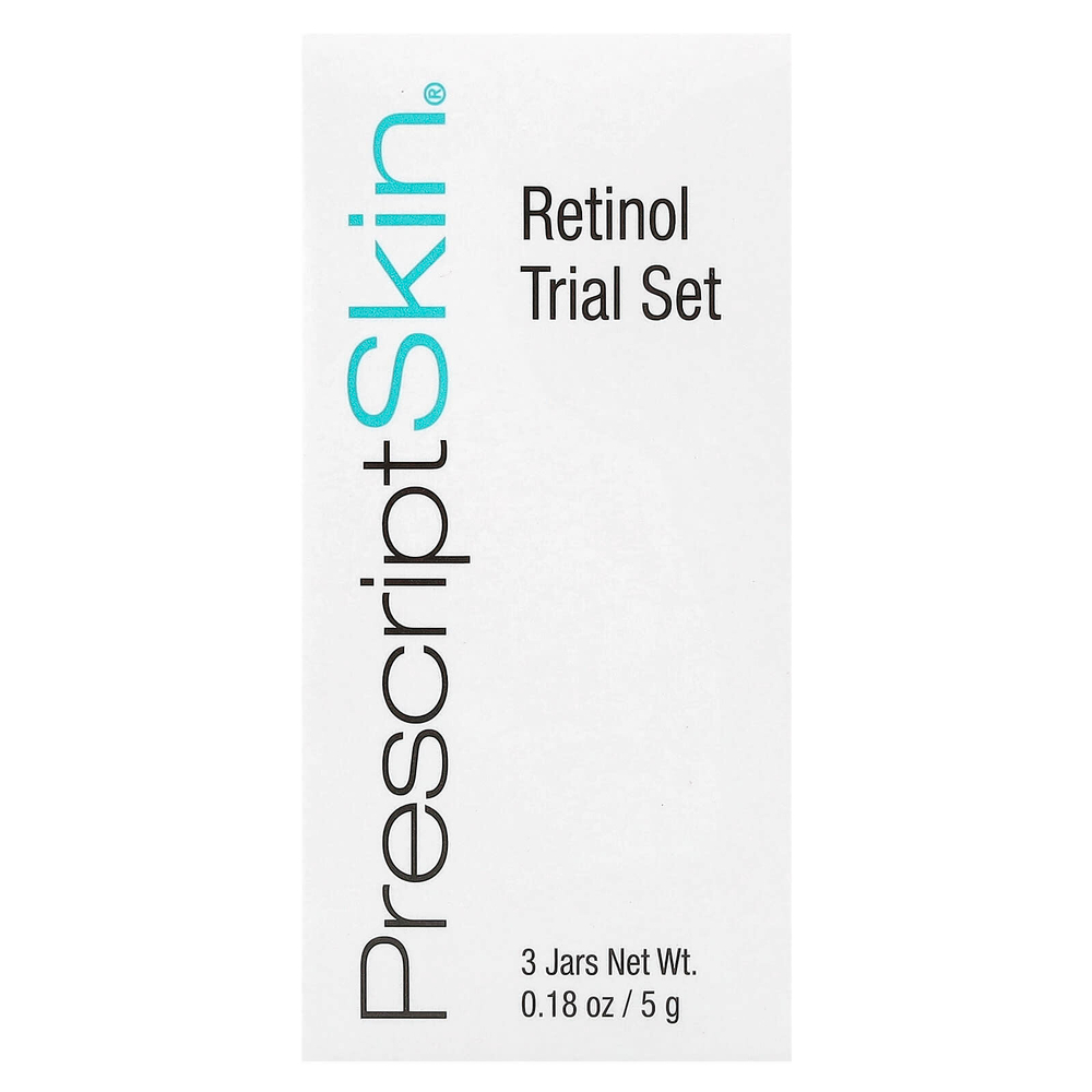 PrescriptSkin, набор пробников с ретинолом, 3 профессиональных средства с антивозрастным эффектом, 3 баночки по 5 г (0,18 унции)