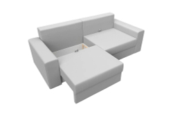 Диван Лео, спальное место 160х200, еврокнижка, экокожа белая