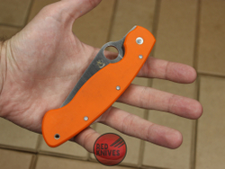 Складной нож Steelclaw Боец-3 (Реплика Spyderco Military), оранжевая рукоять - сталь D2