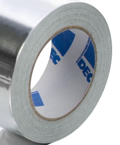 Лента клеящая алюминиевая ALUTAPE ALU 075  для воздуховодов, 1шт., 30 микрон 75 мм x 45 м компании DEC International (сделано в Нидерландах)
