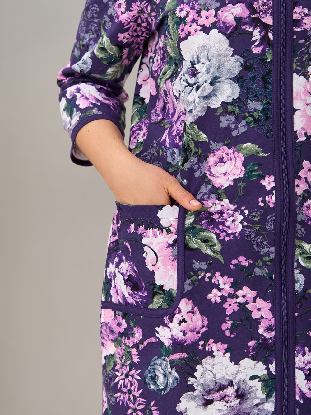 Халат Х-262/баклажан-цветущийсад