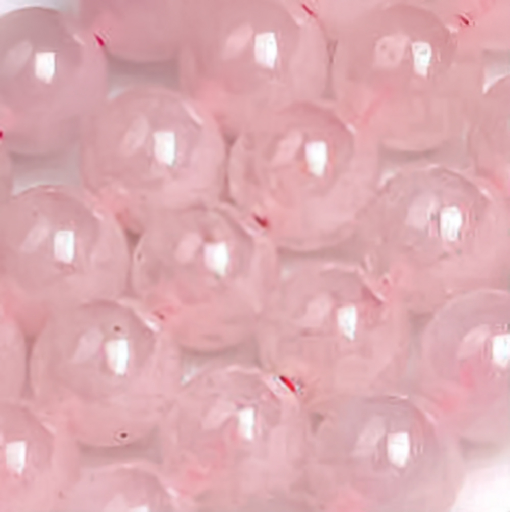 Бусина круглая розовый кварц асс.