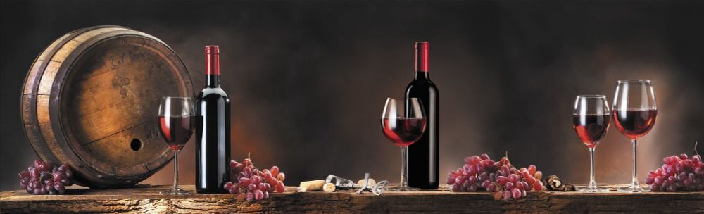Кухонный фартук Красное вино 2000х600 мм
