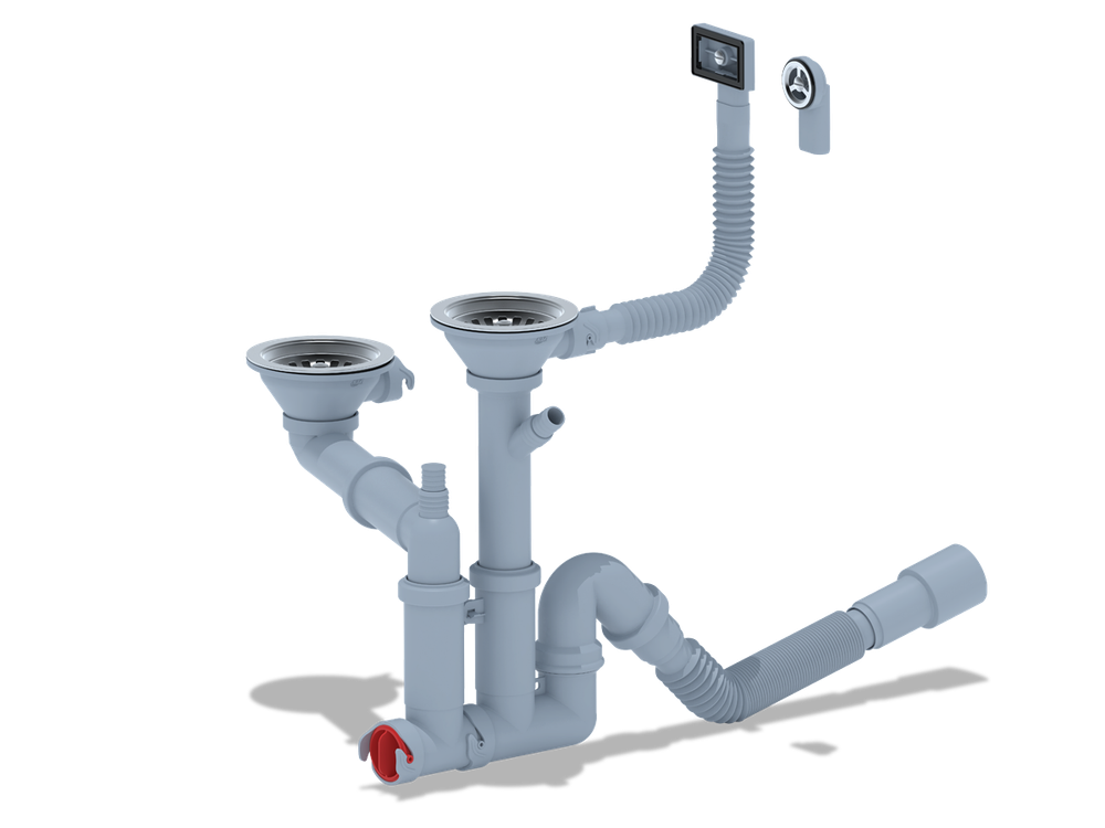 Сифон Ани 31/2*40 двойн.смещ.для ст.м,с гиб.круг и прям пер