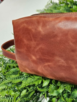 Несессер классический из натуральной кожи (коричнево-рыжий)