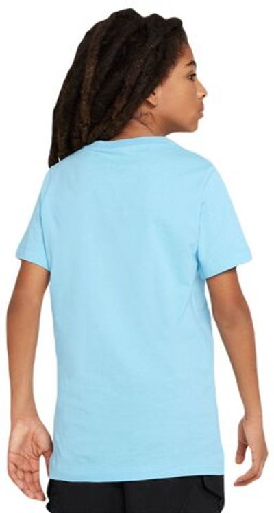 Футболка для мальчика теннисная Nike Kids NSW Tee Embedded Futura - aquarius blue/white