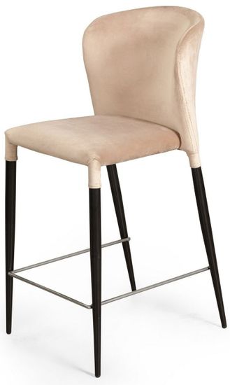 Стул полубарный Albert, бархат бежевый 5/опора конус