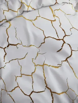 Декоративная наволочка с рюшами, оборками "Кракле(белый)" 50х70 см, 1 шт, без молнии