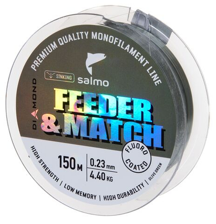Леска монофильная Salmo Diamond FEEDER & MATCH FLUORO COATED Grey 150/023