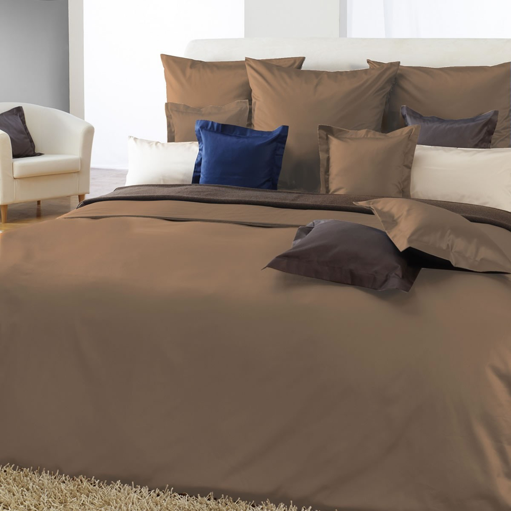 Простыня 220х270 Curt Bauer Uni Mako Satin коричневая