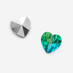 Кристалл-сердце с продольным отверстием оттенок "Мальдивы", 14мм