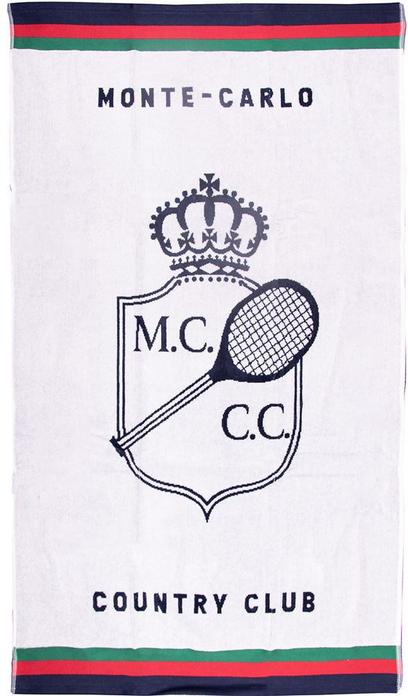 Полотенце теннисноеMonte-Carlo Country Club Jacquard Towel - white/navy/red