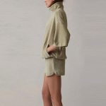 Шорты Fear of God Essentials SS22 Women's Velour Beach Shorts Sea Foam Logo, FOG-SS22-147