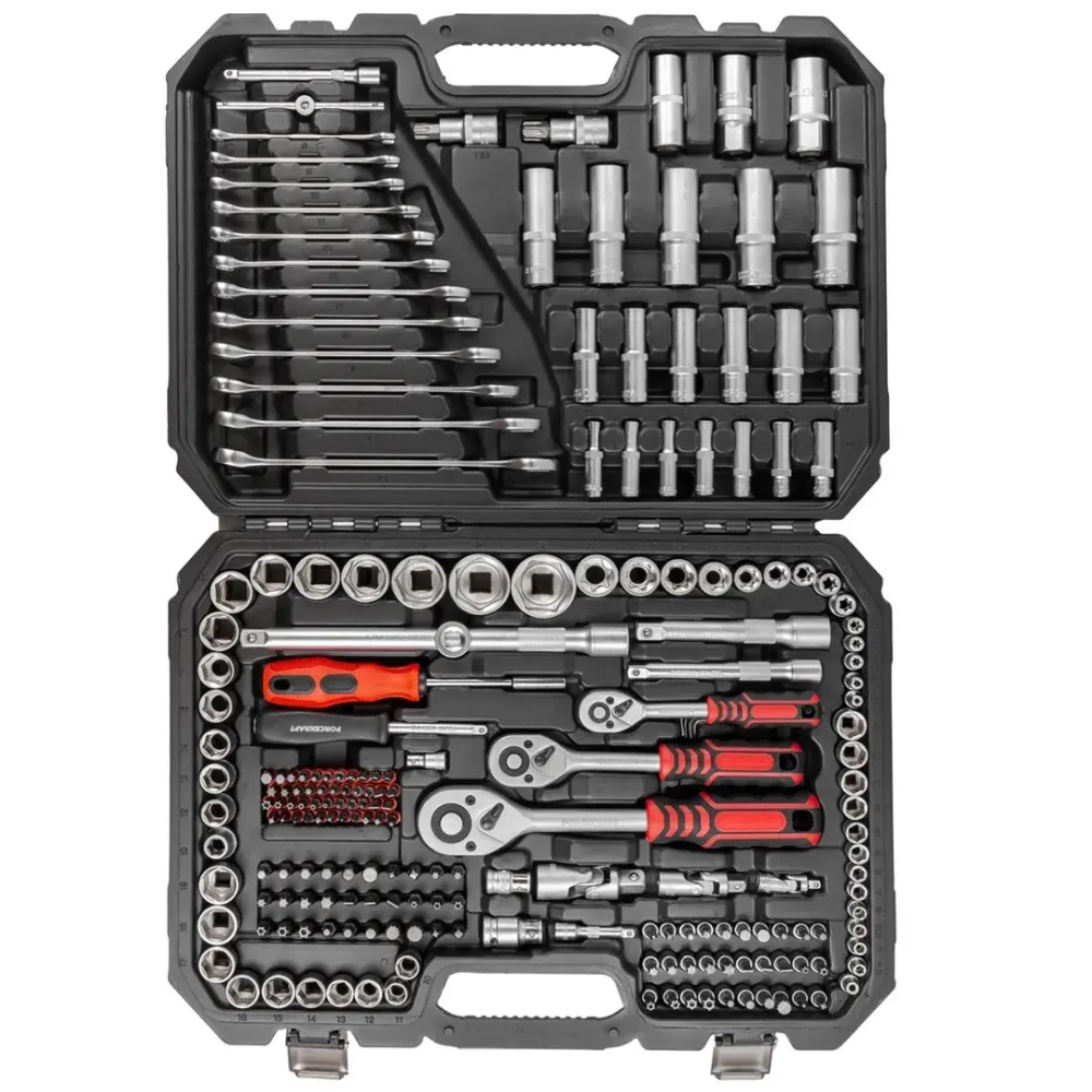 Набор инструментов 218пр. 1/4'',3/8'',1/2''(6гр.)(4-32мм) FORCEKRAFT FK-42182-5