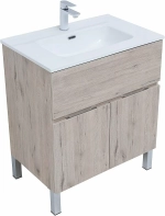 Тумба с раковиной Aquanet Алвита New 303902 70 дуб веллингтон/белый