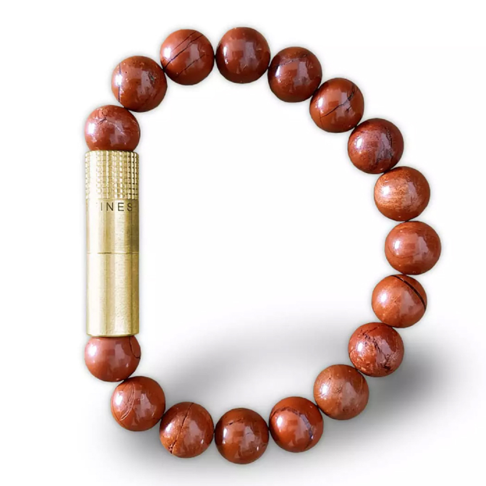 Браслет с пробойником для сигар SOLO BRASS Красная яшма 10 mm