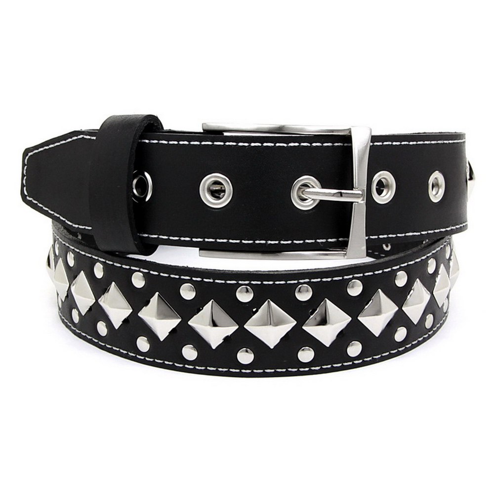 Ремень 1р ромб большой+2р клепка малая (4 см)