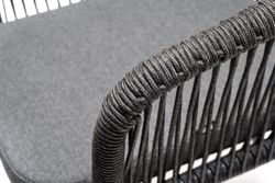 "Венето" обеденная группа на 6 персон со стульями "Марсель", каркас темно-серый, роуп темно-серый